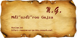 Mészáros Gejza névjegykártya
