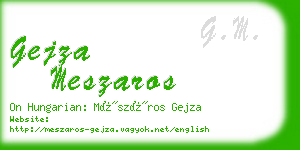 gejza meszaros business card